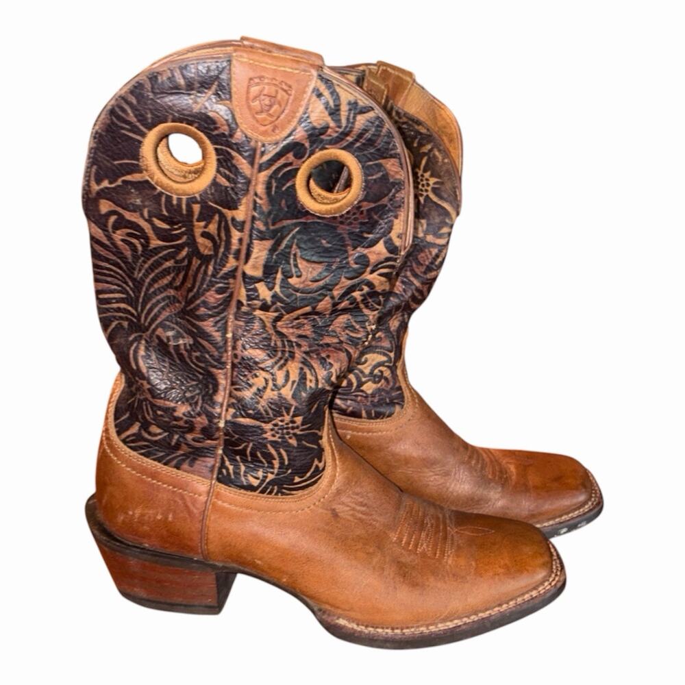 Ariat Women's Western Cowboy Boots 8.5B Brown Black Leather 10006305